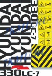 Набор стикеров экскаватора Нyundai 330LC-7